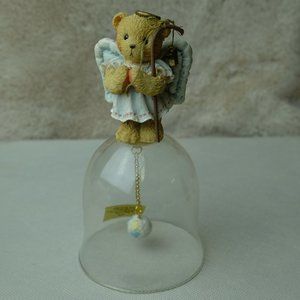 Cherished Teddies Vintage 1992 Glass Angel Bell Christmas Holiday #906530